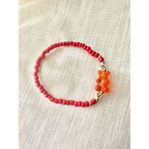 Burnt Orange gummy bear beaded bracelet